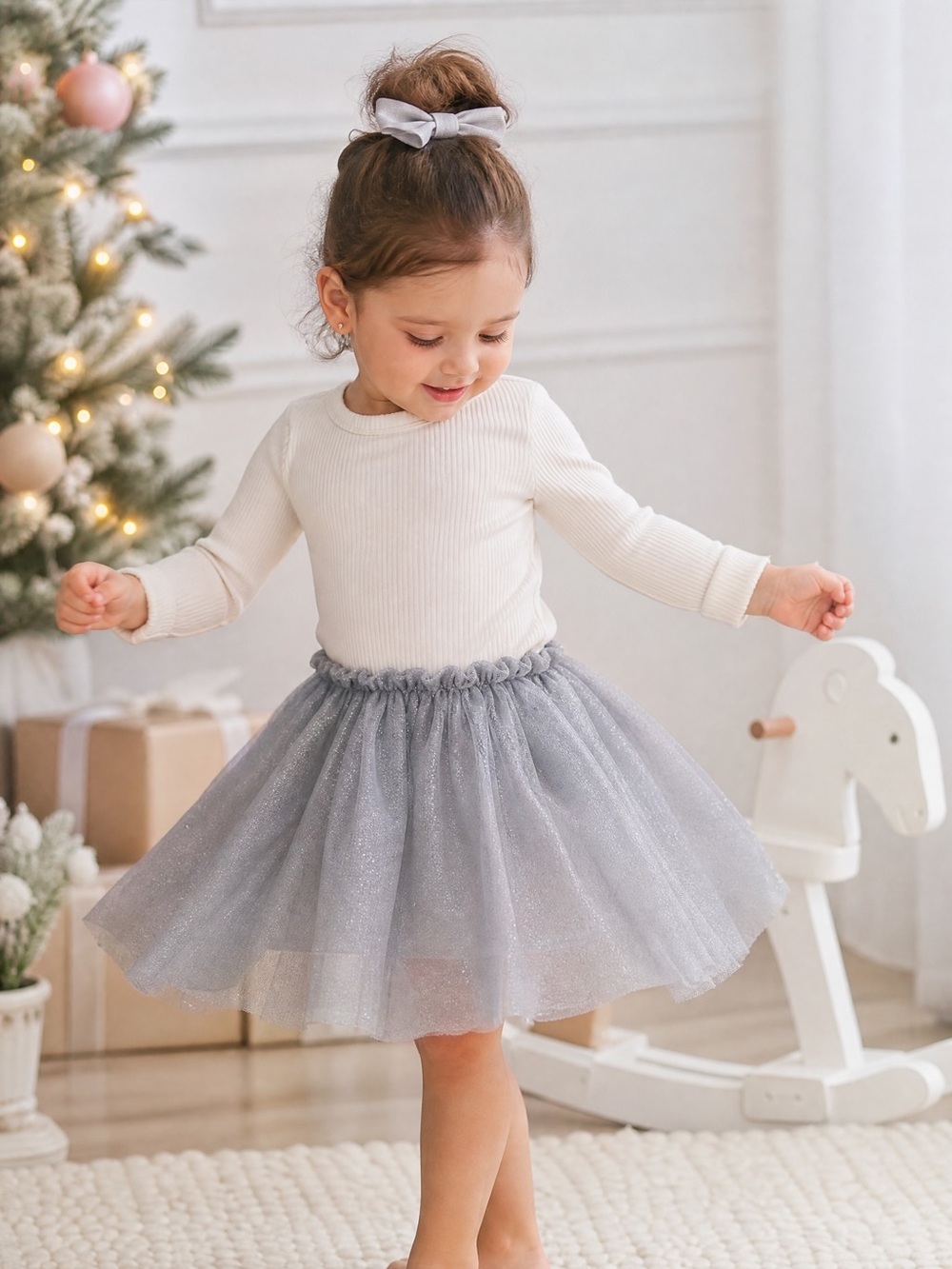 Gymboree Silver Tulle Twirl Skirt